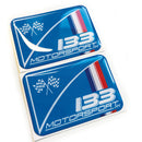 133 Motorsport French Flag 3D Domed Gel Decal Badges Fits Renault Twingo