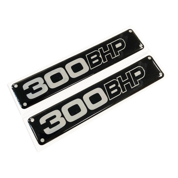 300 BHP Engine Car Chrome 3D Domed Gel Decal Sticker Badge Wing Emblems JDM
