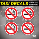 4x No Smoking Warning Taxi, Public Transport, Shop Vinyl Decal Stickers