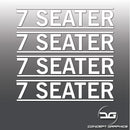 4x 7 Seater Mini Cab, Taxi, Private Car Hire Window Bumper Vinyl Decal Stickers