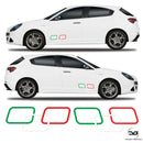 Alfa Romeo Giulietta Italian Flag Squares Side Vinyl Sticker Graphics