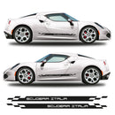 Chequered Scuderia Side Stripes Graphics Fits Alfa Romeo 4c Vinyl Decal Stickers