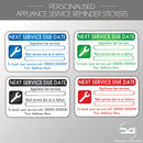 Personalised Appliance Service Reminder Label Stickers