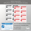 Personalised Appliance Service Reminder Plumber Label Stickers