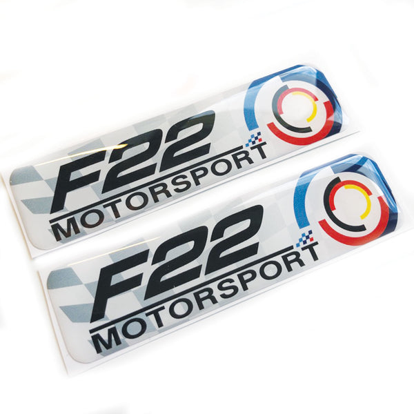 F22 Motorsport 3D Domed Gel Decal Sticker Wing Badges Fits BMW 1 2 Series
