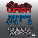 Bespoke Car Detailing Wash, Rinse & Wheels Vinyl Bucket Decals