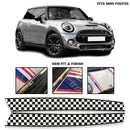 Black & White Chequered Exact Fit Bonnet Stripes For Mini Cooper F56 F55