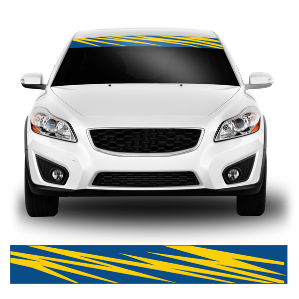 Swedish Flag Zig Zag Car Windscreen Sunstrip Banner