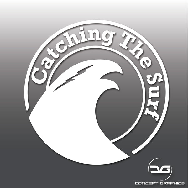 Catching The Surf Funny Car Vinyl Decal Sticker
