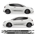 Chequered Scuderia Side Stripe Graphics Fits Alfa Romeo Mito Vinyl Decal Sticker