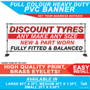 garage workshop tyres fitted pvc banner sign
