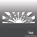 Kanji Drifting JDM Rising Sun Vinyl Decal Sticker Red