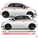 Fiat 500 Abarth 2008 Onwards Cinquecento Italian Flag Side Stripe Vinyl Decal Sticker Graphics