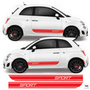 Fiat 500 Abarth 2008 Onwards Sport Side Stripes Vinyl Decal Sticker Graphics