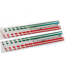 Cinquecento Italian Flag 3D Domed Gel Decal Sticker Badges Fits Fiat 500 Abarth