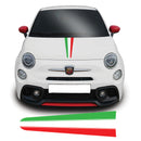 Fiat 500, 595, 695 Abarth 2008 onwards Italian Flag Bonnet Racing Stripe Vinyl Decal Sticker Graphic
