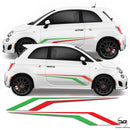 Fiat 500 Abarth Italian Flag Racing Side Stripe Sticker Graphics Kit