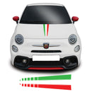 Fiat 500 Abarth Italian Flag Line Fade Bonnet Stripe Vinyl Decal Sticker