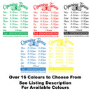 Floral Personalised Custom Opening Hours Window Sign Colour Examples
