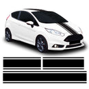 Full Body Black Racing Stripe Vinyl Sticker For Ford Fiesta MK7/7.5