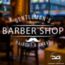 Gentleman's Barber Shop Window Wall Advertising Business Vinyl Decal Sticker Sign