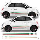 Fiat 500 Abarth Italian Flag Fade Side Stripe Vinyl Sticker Graphics