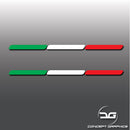 2x Italy Italian Flag Stripe Euro Car Vinyl Decal Stickers