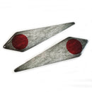 2x Japan Japanese Rustic Flag Domed Gel Badges