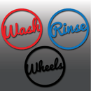 Large Car Detailing Wash, Rinse & Wheels Vinyl Bucket Stickers