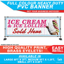 Ice Cream Lollies sold here banner signs