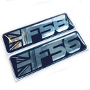 x2 F56 Union Jack Car Chrome Mini Cooper Domed Gel Badges