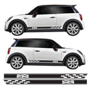 Chequered Flag Union Jack Stripe Vinyl Decal Sticker Graphics Kit Compatible with Mini Cooper F56 Models including Cooper S, One & JCW