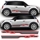 Mini Cooper 2014 Onwards F56 Gen 3 Race Side Stripes Vinyl Decal Sticker Graphics JCW Works One S