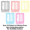 Modern Personalised Opening Hours/Times Business Vinyl Sign Colour Examples