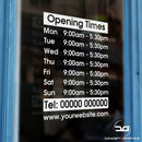 Personalised Custom Opening Hours Vinyl Window Sign Sticker