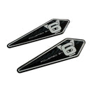 2x Powered By V6 Chrome 3D Domed Gel Sticker Badges