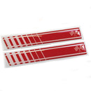 Red Stripe Flag 3D Domed Gel Decal Sticker Badges Fits Fiat 500 Abarth