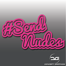 Hashtag Send Nudes Meme Vinyl Decal Laptop Car Sticker
