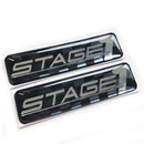 Stage 1 Engine Car Chrome 3D Domed Gel Decal Sticker Badge Wing Emblems JDM