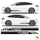 Tesla Model 3 Side Stripe Graphics Stickers