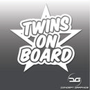 Twins On Board Funny Car, Bus, Van Vinyl Decal Safety Sticker