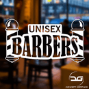 Unisex Barbers Window/Wall Vinyl Decal Sticker Sign