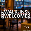 Barber Shop Walk-Ins Welcome Vinyl Decal Sticker Window Wall Sign