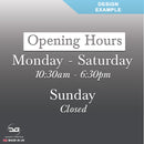 Wall Mounted Opening Times Sign Design