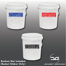 3D Effect Car Detailing Wash, Rinse & Wheels Vinyl Bucket Sticker Example