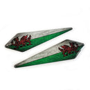 Wales Welsh Rustic Flag Car Wing 3D Domed Gel Decal Sticker Badges