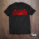 Japanese Rising Sun Kanji Drifting Car T-Shirt Red Print