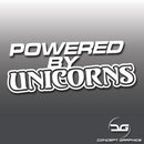 Powered By Unicorns Funny Novelty Car Vinyl Decal Sticker