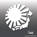 JDM Japanese Rising Sun Map Car Vinyl Decal Sticker
