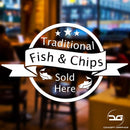 Fish & Chips Sold Here Takeaway Business Advertising Sign